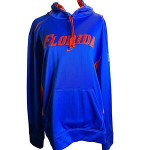 Nike Florida Gators Therma-FIT Hoodie, Blue Orange Pullover, Men's Size Large